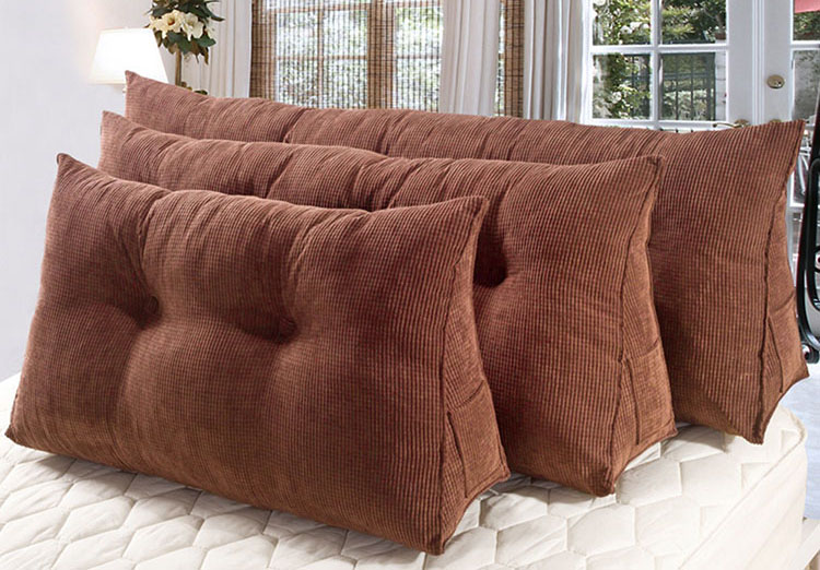 Backrest Pillow Reading Support Triangular Wedge Soft Headboard DayBed